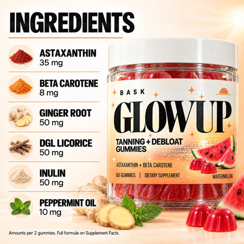 Bask™ Glowup Tanning + Debloat Gummies
