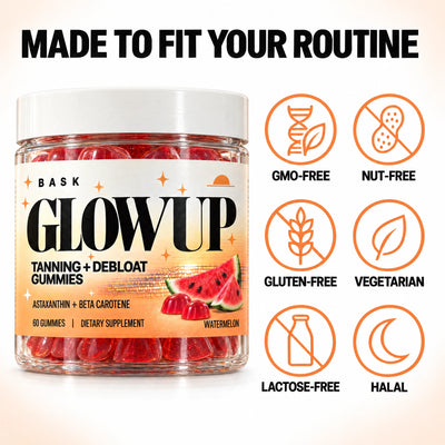 Bask™ Glowup Tanning + Debloat Gummies